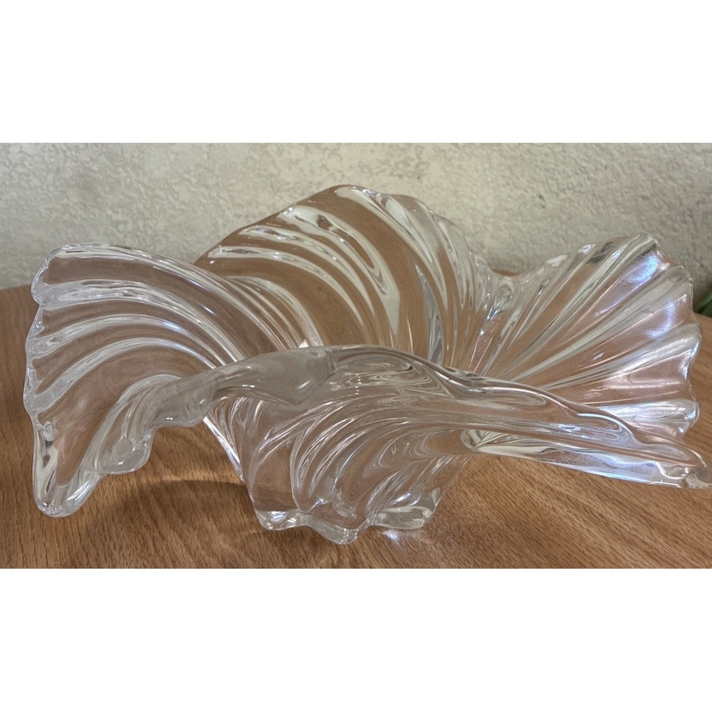 Vintage Mikasa Belle Epoque Spiral Swirl Crystal Bowl Center Piece 11"‎ Germany